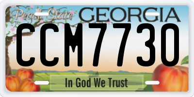 GA license plate CCM7730