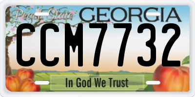 GA license plate CCM7732
