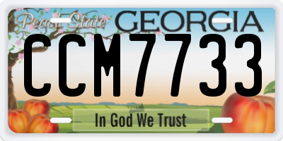 GA license plate CCM7733