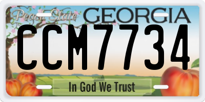 GA license plate CCM7734
