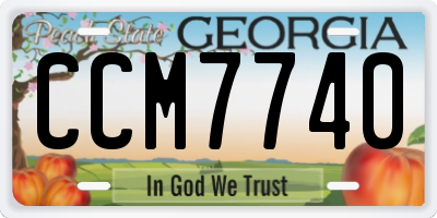 GA license plate CCM7740