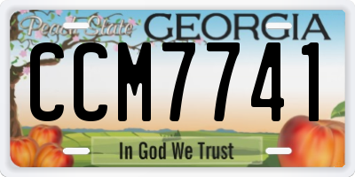 GA license plate CCM7741
