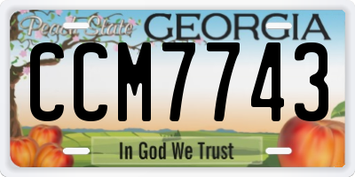 GA license plate CCM7743