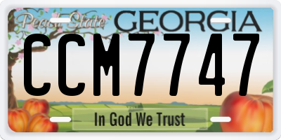 GA license plate CCM7747
