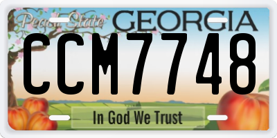 GA license plate CCM7748