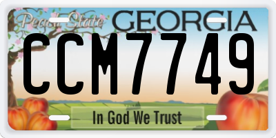 GA license plate CCM7749