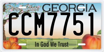 GA license plate CCM7751