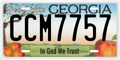GA license plate CCM7757