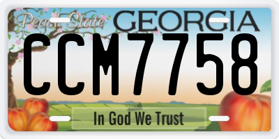 GA license plate CCM7758