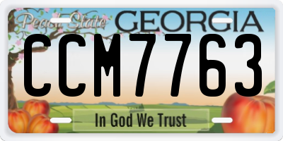 GA license plate CCM7763