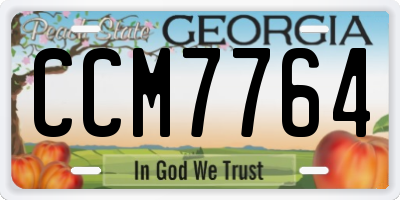 GA license plate CCM7764