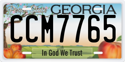 GA license plate CCM7765