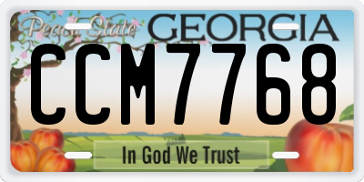 GA license plate CCM7768