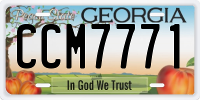 GA license plate CCM7771