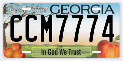 GA license plate CCM7774