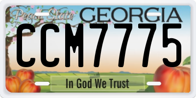 GA license plate CCM7775