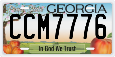 GA license plate CCM7776