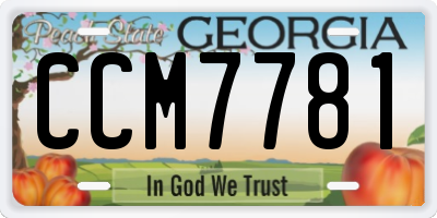 GA license plate CCM7781