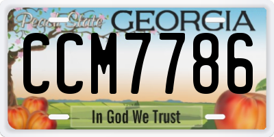 GA license plate CCM7786