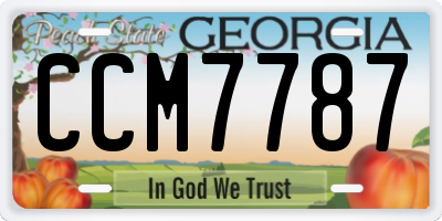 GA license plate CCM7787