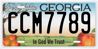 GA license plate CCM7789