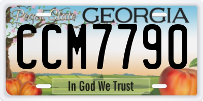 GA license plate CCM7790