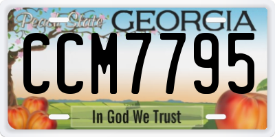 GA license plate CCM7795