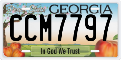 GA license plate CCM7797