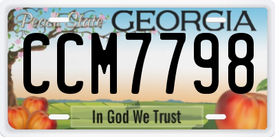GA license plate CCM7798