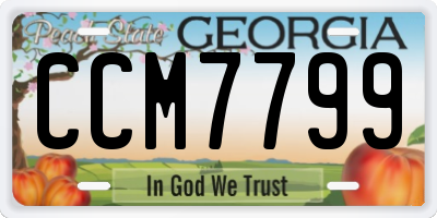 GA license plate CCM7799