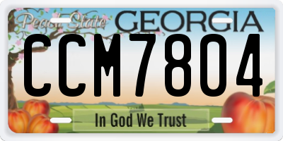 GA license plate CCM7804