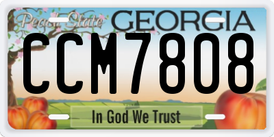 GA license plate CCM7808