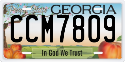GA license plate CCM7809