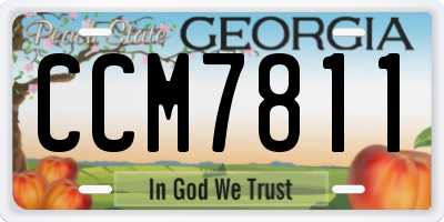 GA license plate CCM7811