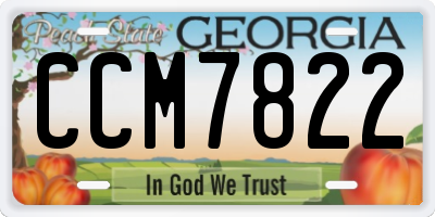 GA license plate CCM7822