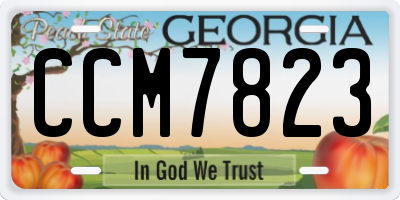 GA license plate CCM7823