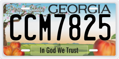 GA license plate CCM7825