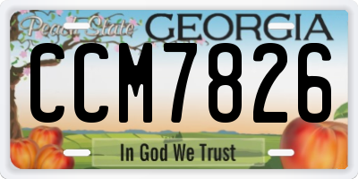 GA license plate CCM7826
