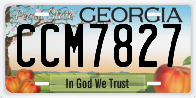GA license plate CCM7827