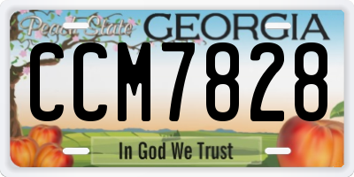 GA license plate CCM7828