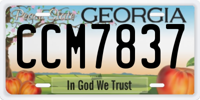 GA license plate CCM7837
