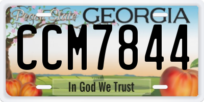 GA license plate CCM7844