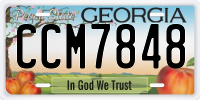 GA license plate CCM7848