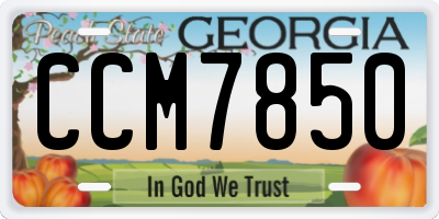 GA license plate CCM7850
