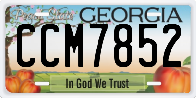 GA license plate CCM7852