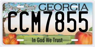 GA license plate CCM7855