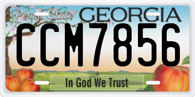GA license plate CCM7856