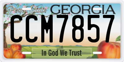 GA license plate CCM7857