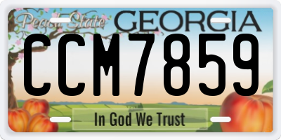 GA license plate CCM7859