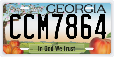 GA license plate CCM7864